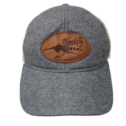 Blackfly Snapback Trucker Hat Gray One Size Adjustable Mesh Back Legacy Wool