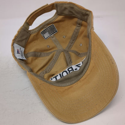 Baseball Cap Brown One Size Fits Most Z-BOLT Logo USA Flag Patch hat