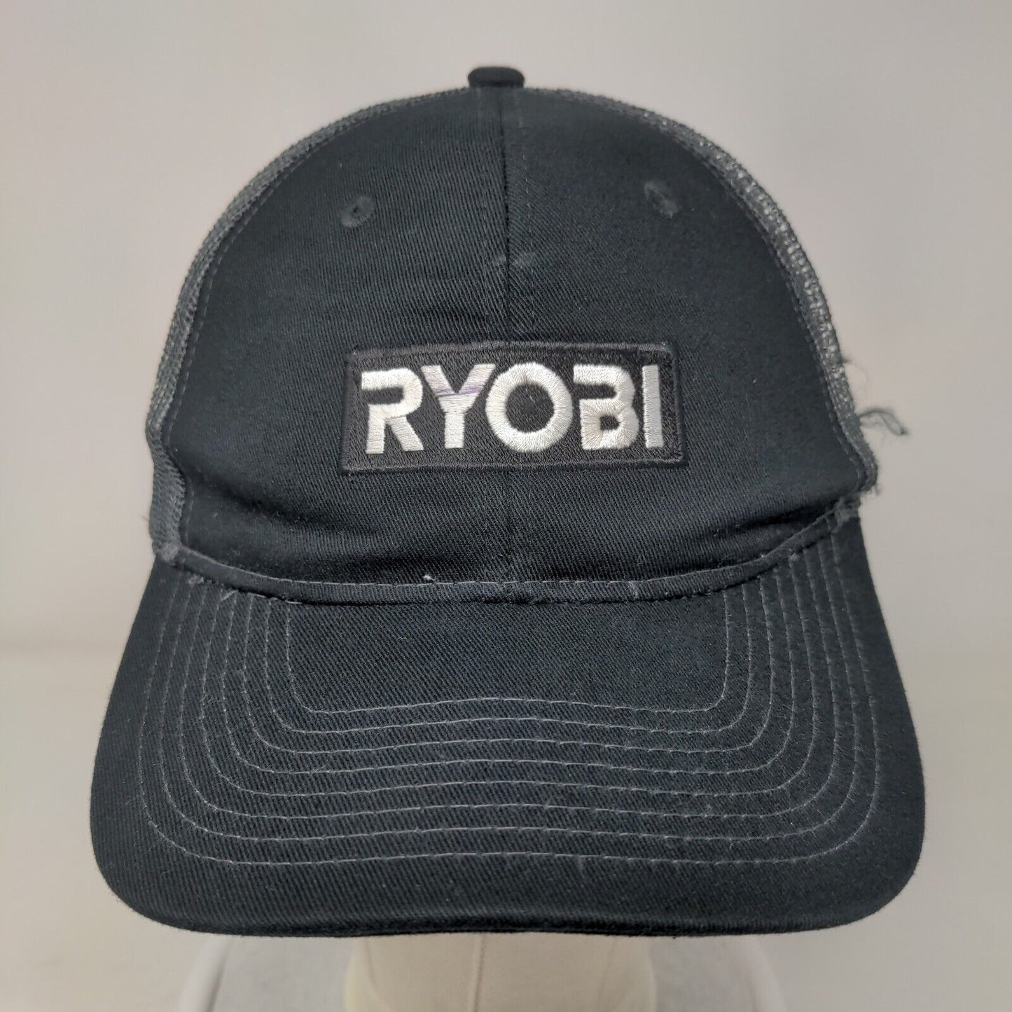 RYOBI Snapback Trucker Hat Black One Size Adjustable Mesh Back Port Authority