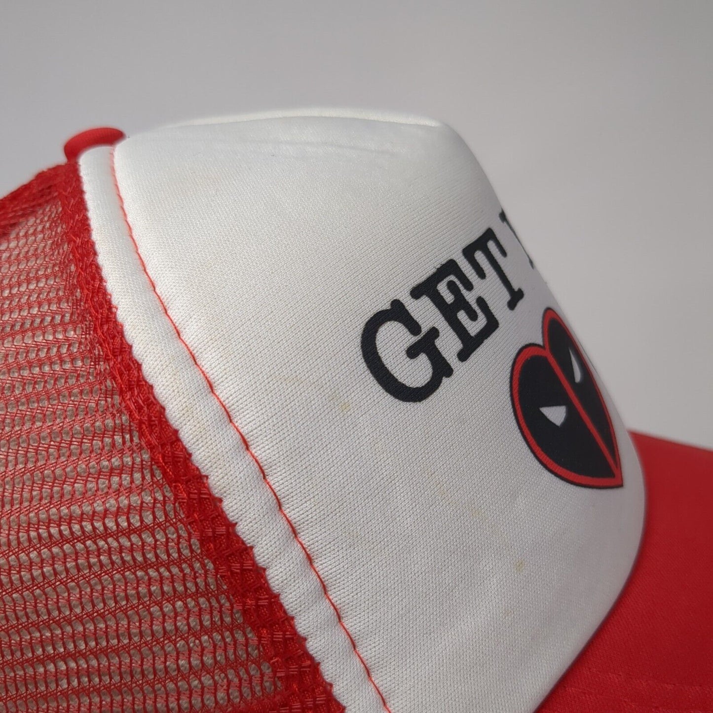 Get Your Heart On Snapback Trucker Hat Red One Size Adjustable Mesh Back