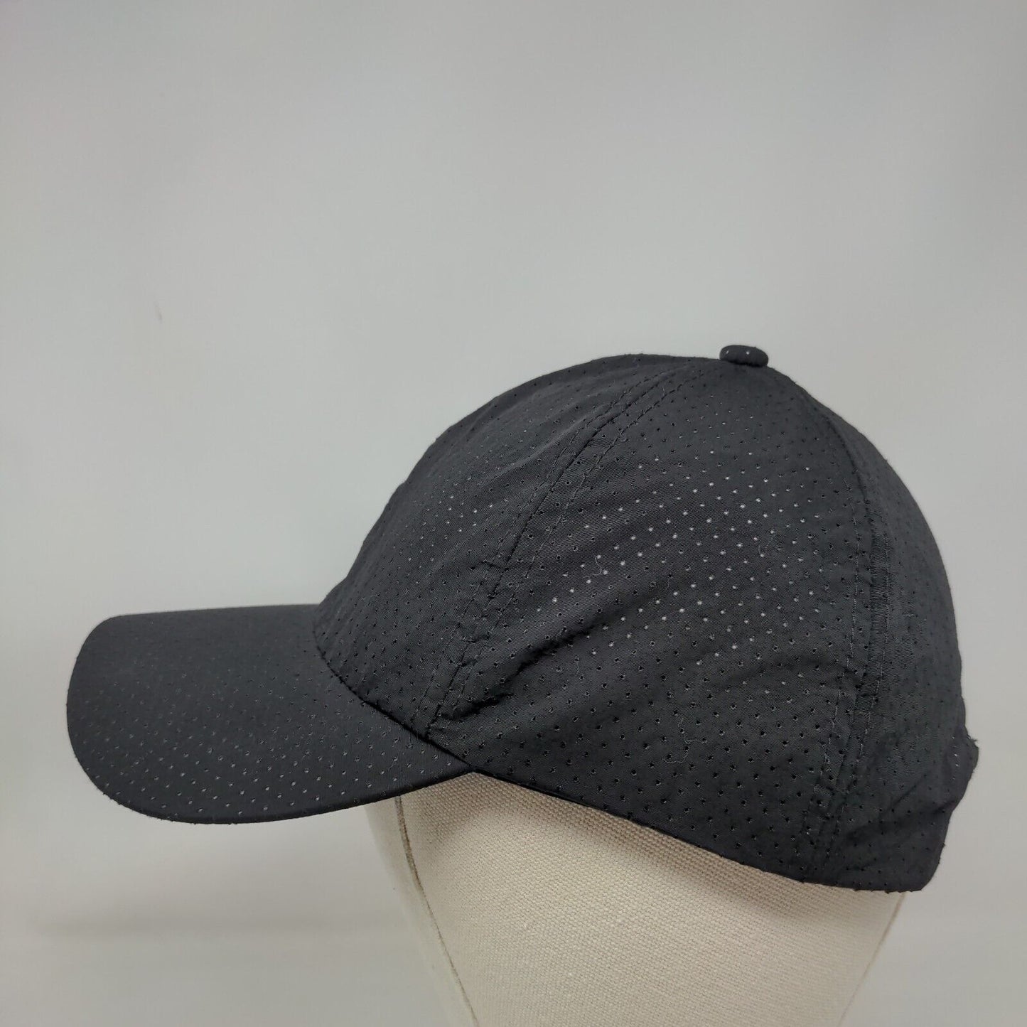 Unbranded Slideback Hat Black One Size Adjustable Laser Cut 6 Panel Blank