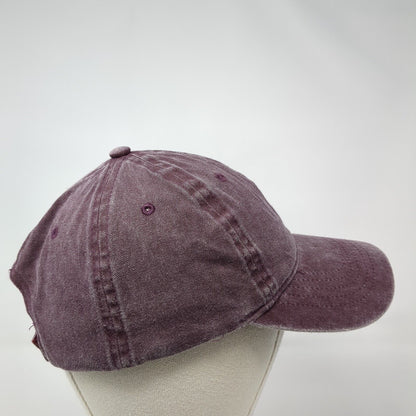 Unbranded Strapback Hat Red Burgundy One Size Adjustable Vented Holes Blank