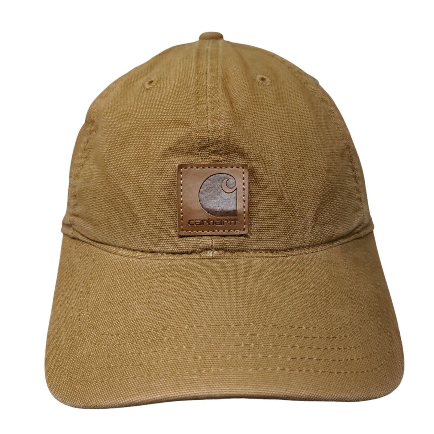 Carhartt Strapback Hat Brown OSFA Adjustable Patch Logo 6 Panel Cotton