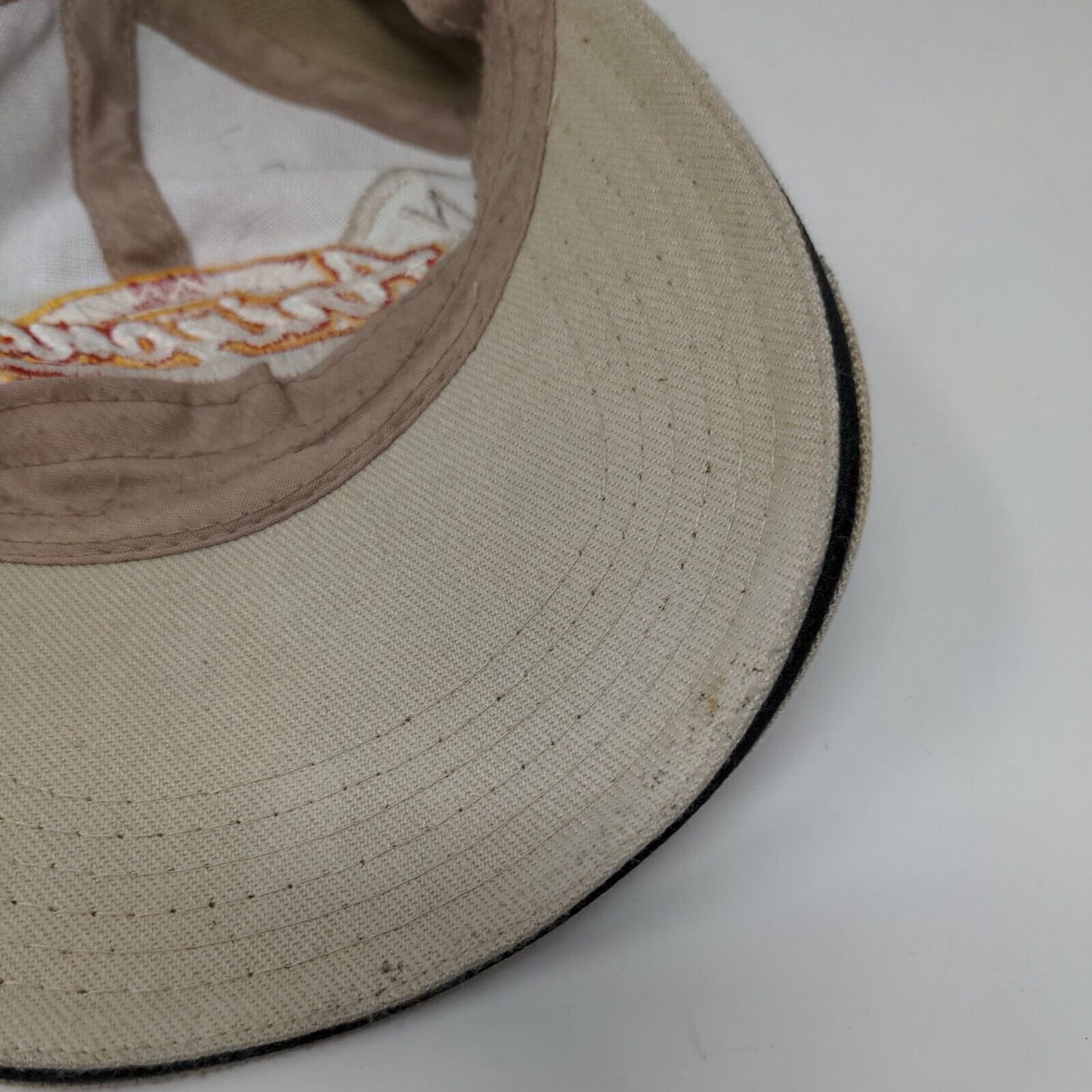Arizona Atlanta Strapback Hat Tan One Size Adjustable Embroidered