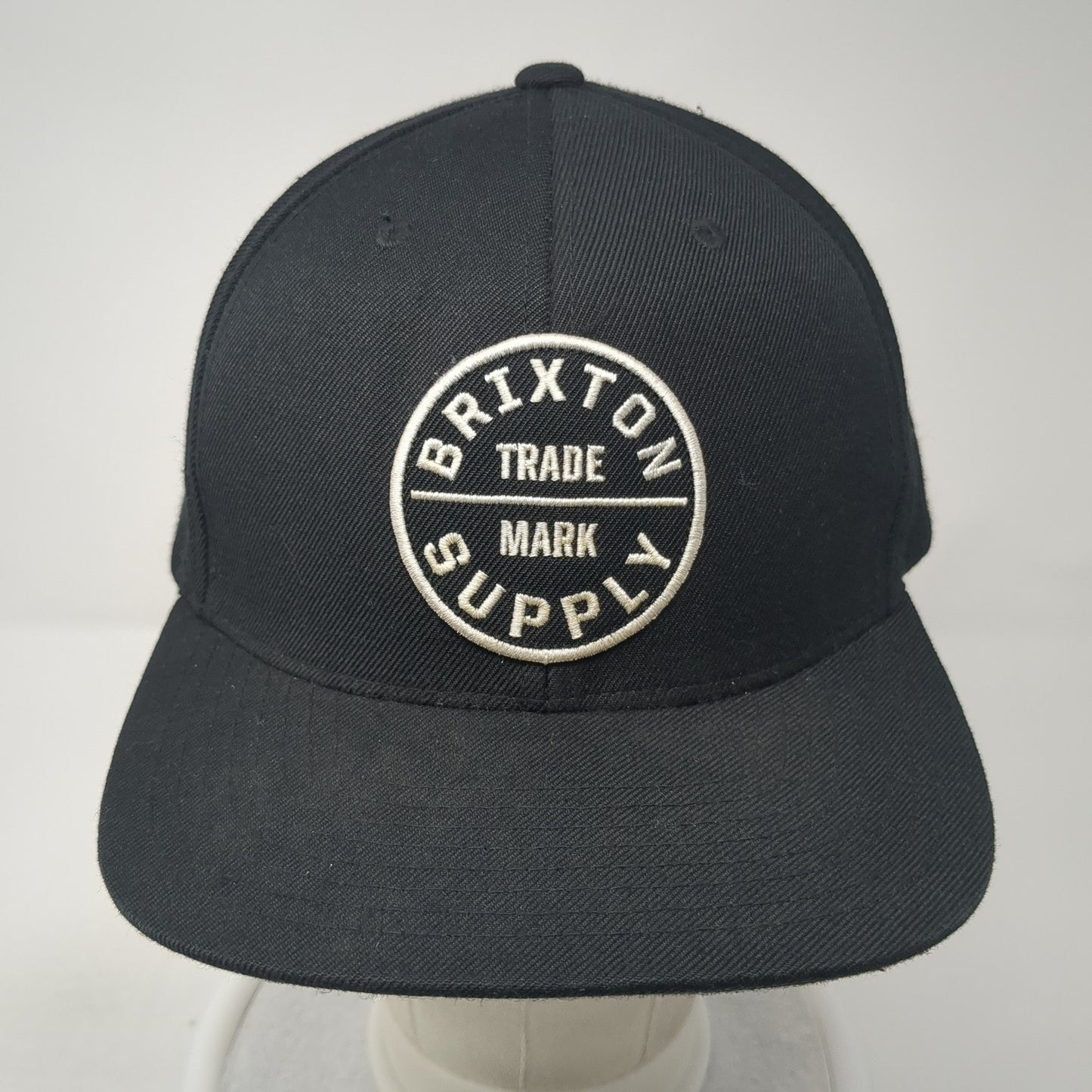 Brixton Supply Tademark Snapback Hat Black One Size Adjustable Embroidered