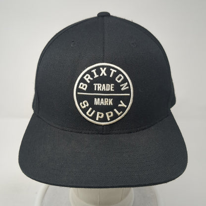 Brixton Supply Tademark Snapback Hat Black One Size Adjustable Embroidered