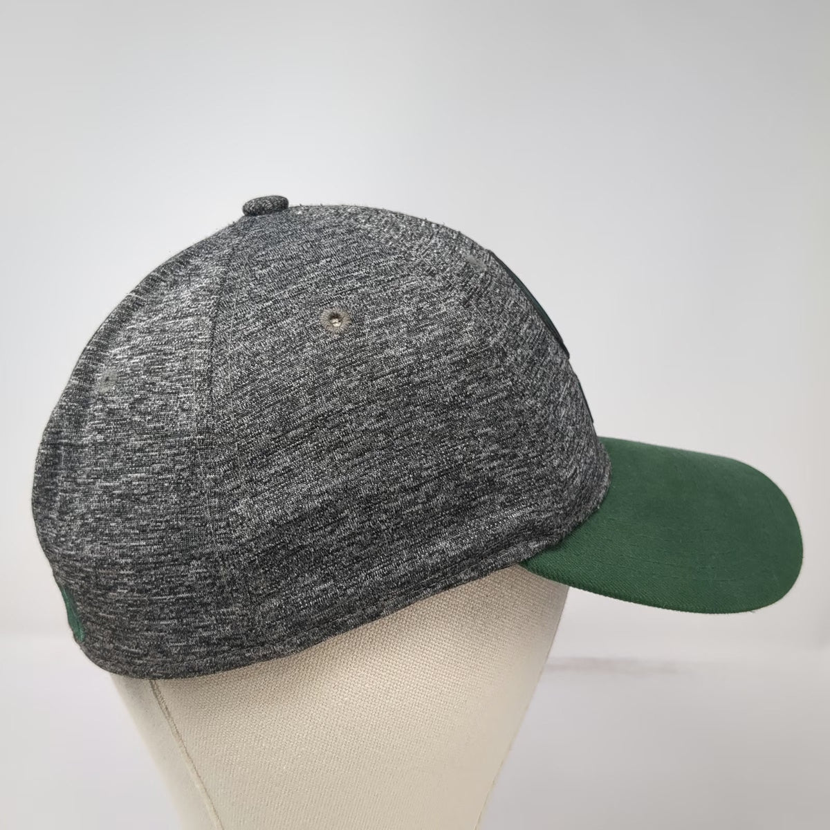 Green Bay Packers NFL New Era Gray Cap Hat M 39THIRTY Stretch Fit Heathered Logo