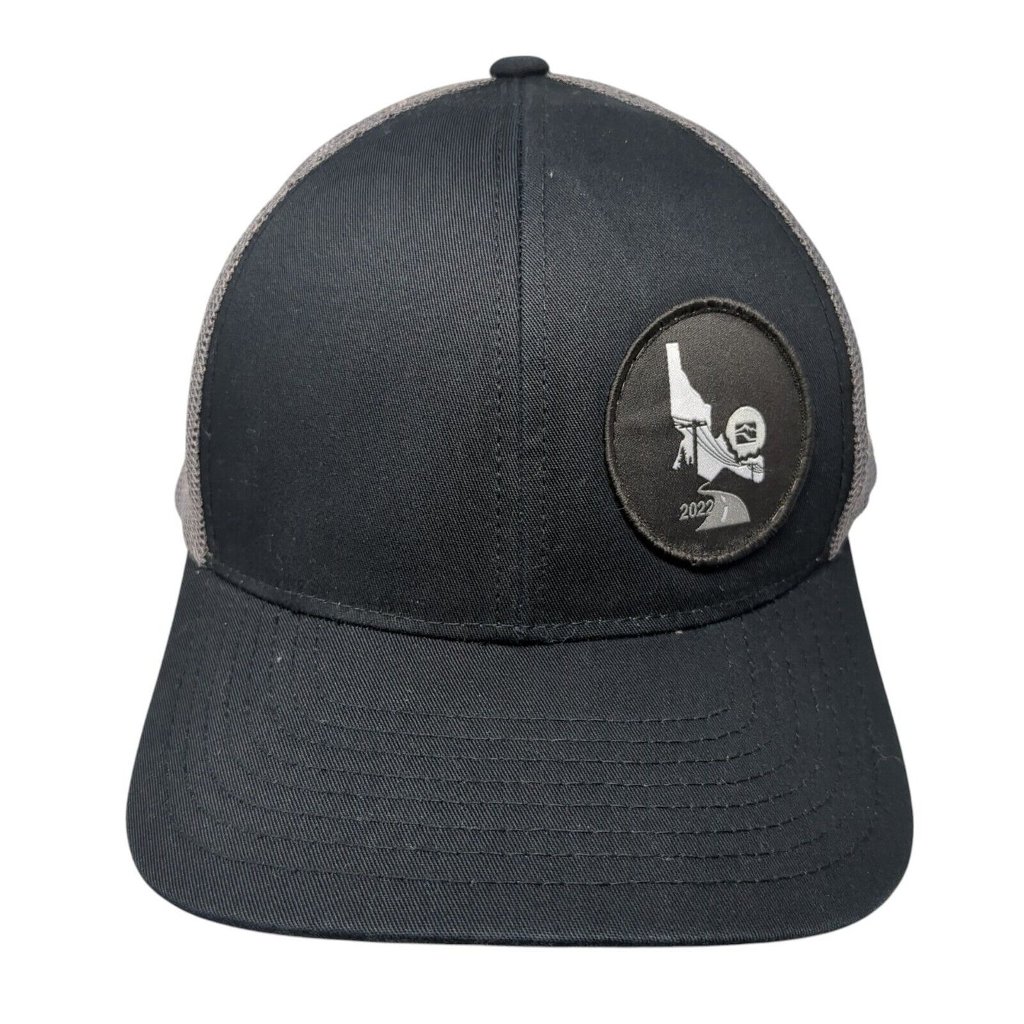 Pacific Headwear Snapback Mesh Back Trucker Hat Black One Size Patch