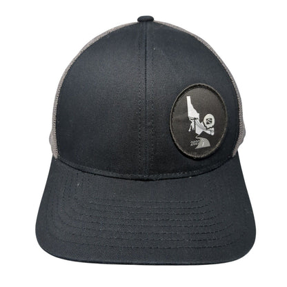 Pacific Headwear Snapback Mesh Back Trucker Hat Black One Size Patch