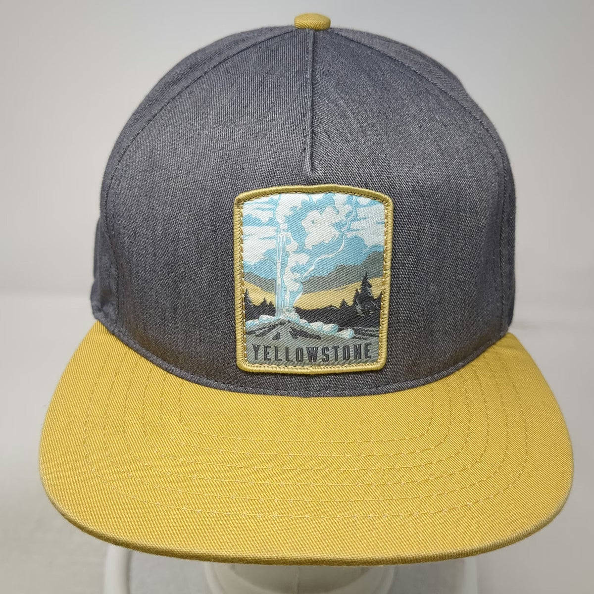 The Landmark Project 5 Panel Gray One Size Yellowstone Geyser Patch Snapback Hat