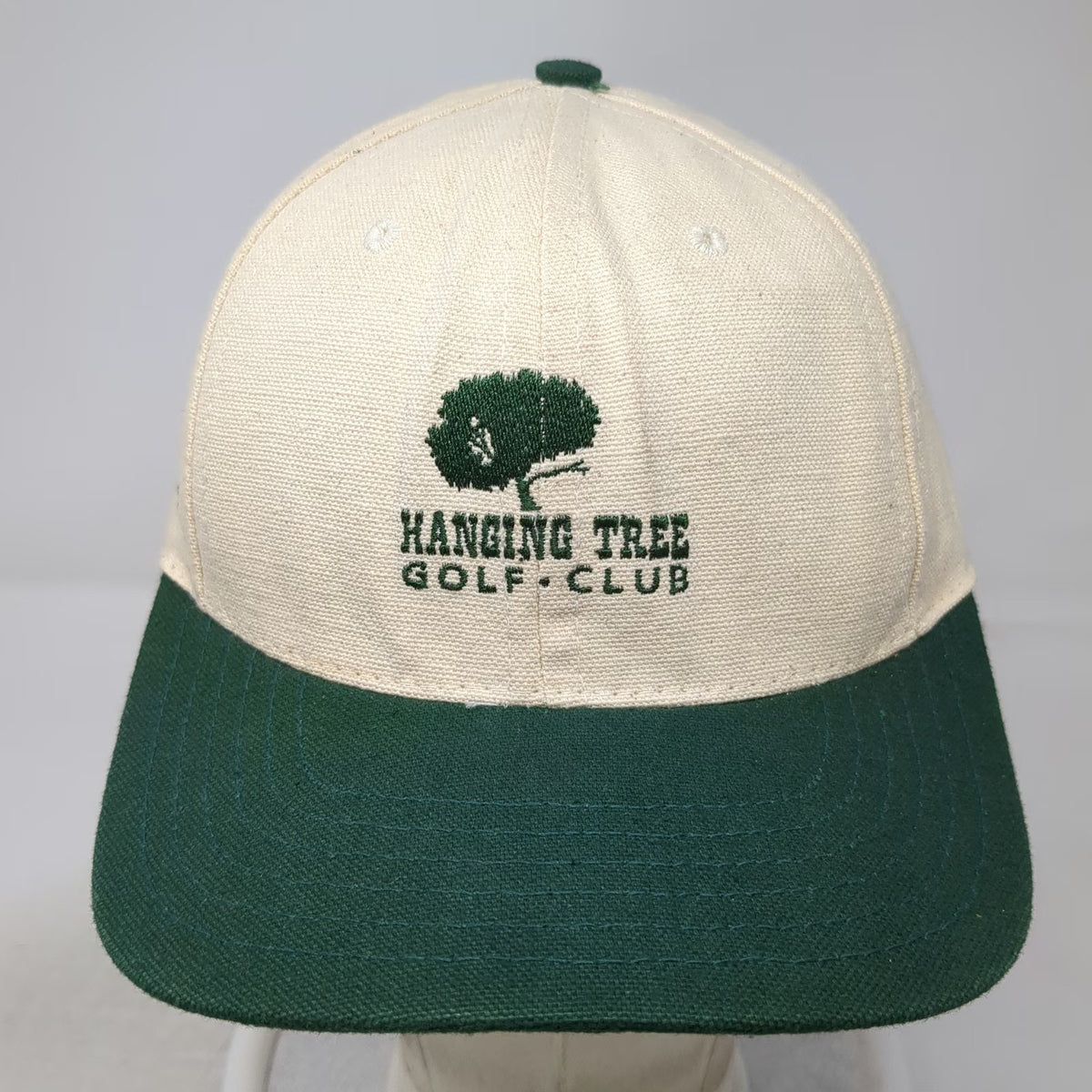 Legendary Hanging Tree Golf Club Staff Baseball Cap Beige Green OSFM hat Logo