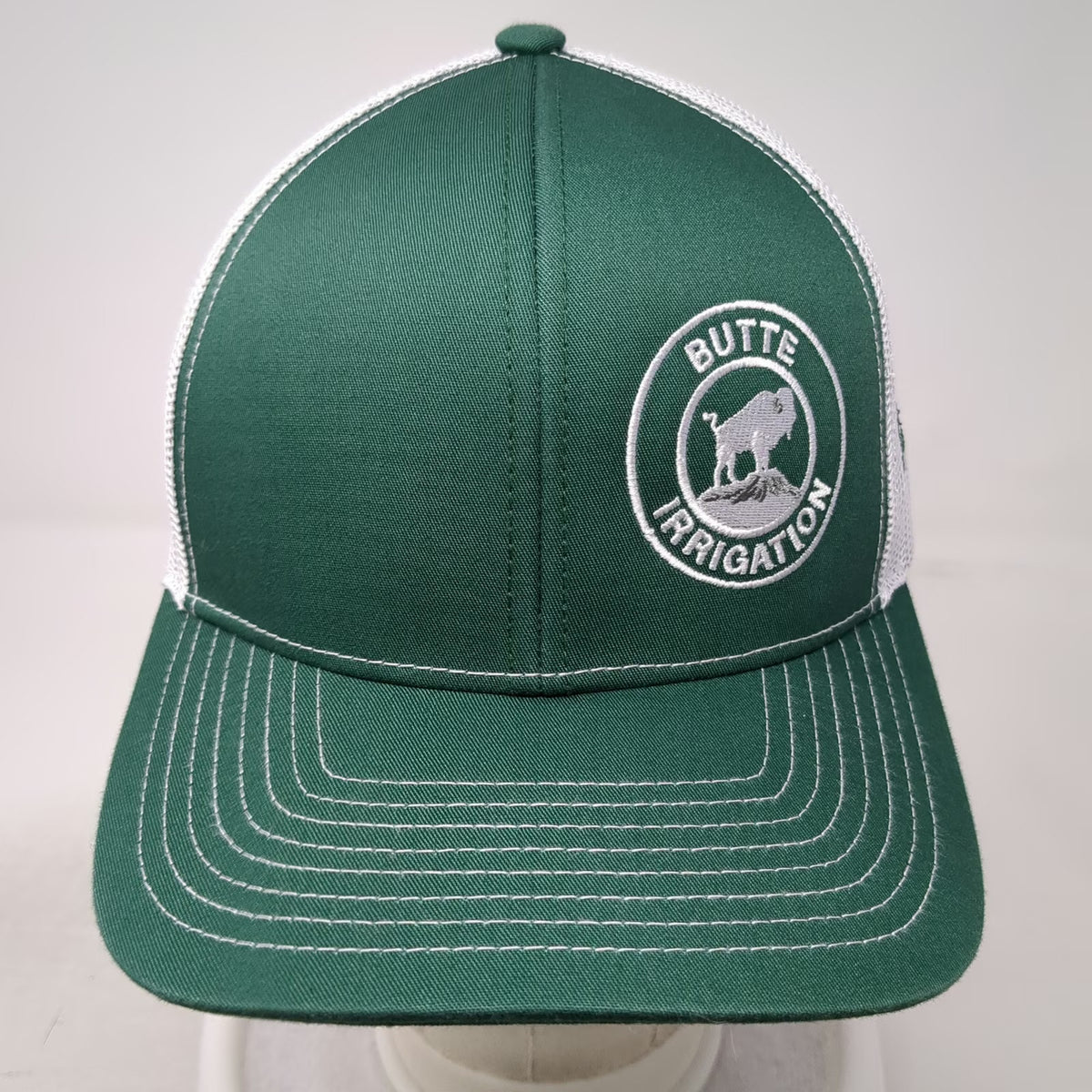 Pacific Headwear Trucker Hat Green One Size Butte Irrigation Buffalo Bison Golf