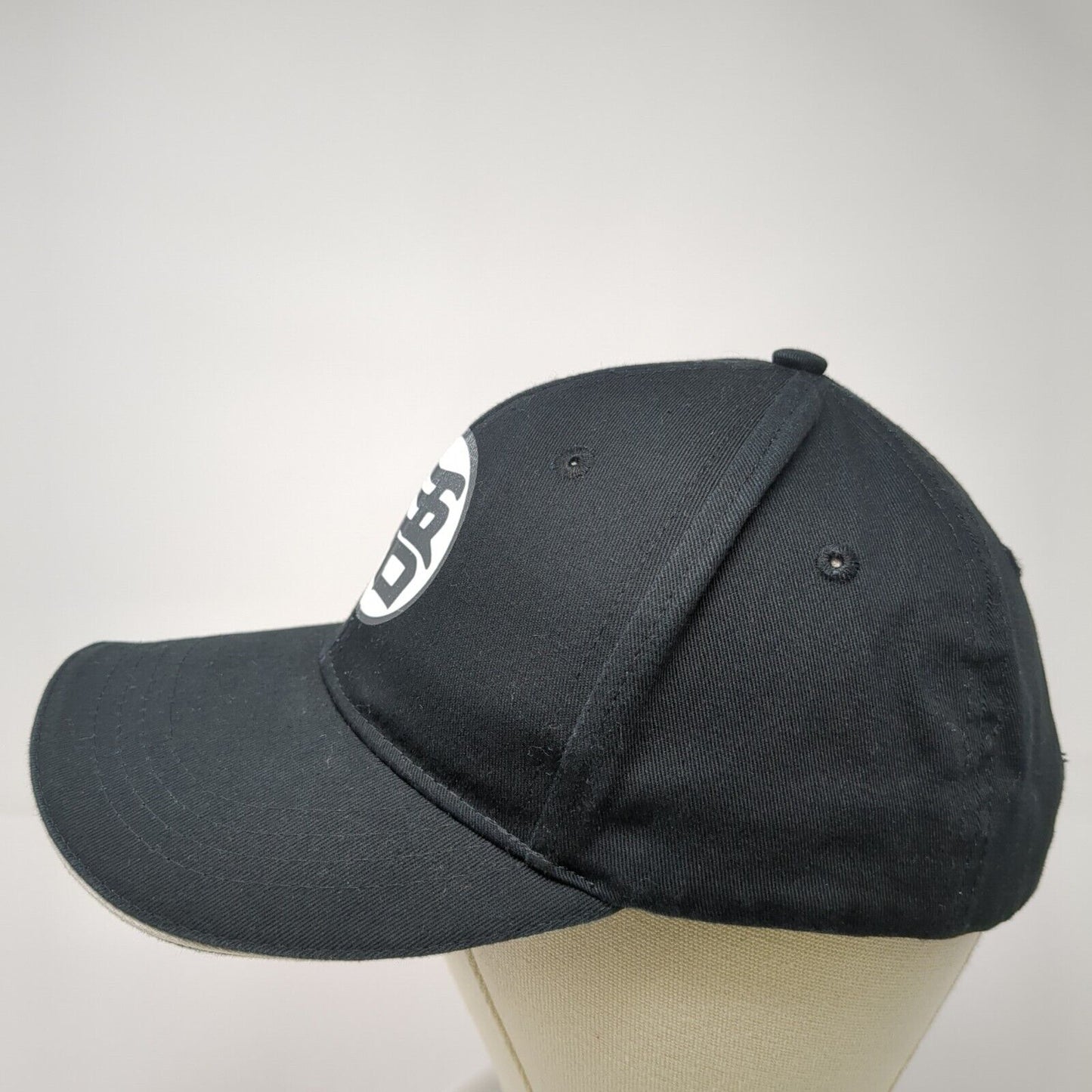 Three In Slideback Hat Black One Size Adjustable 6 Panel Vent Holes