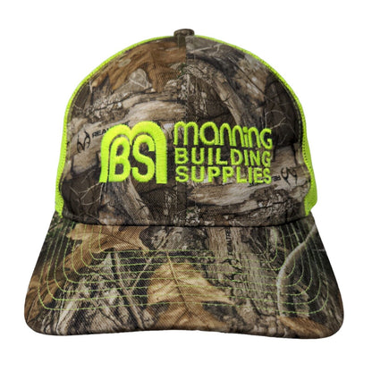 Manning Building Supplies Trucker Hat Camouflage One Size Realtree Mesh Back