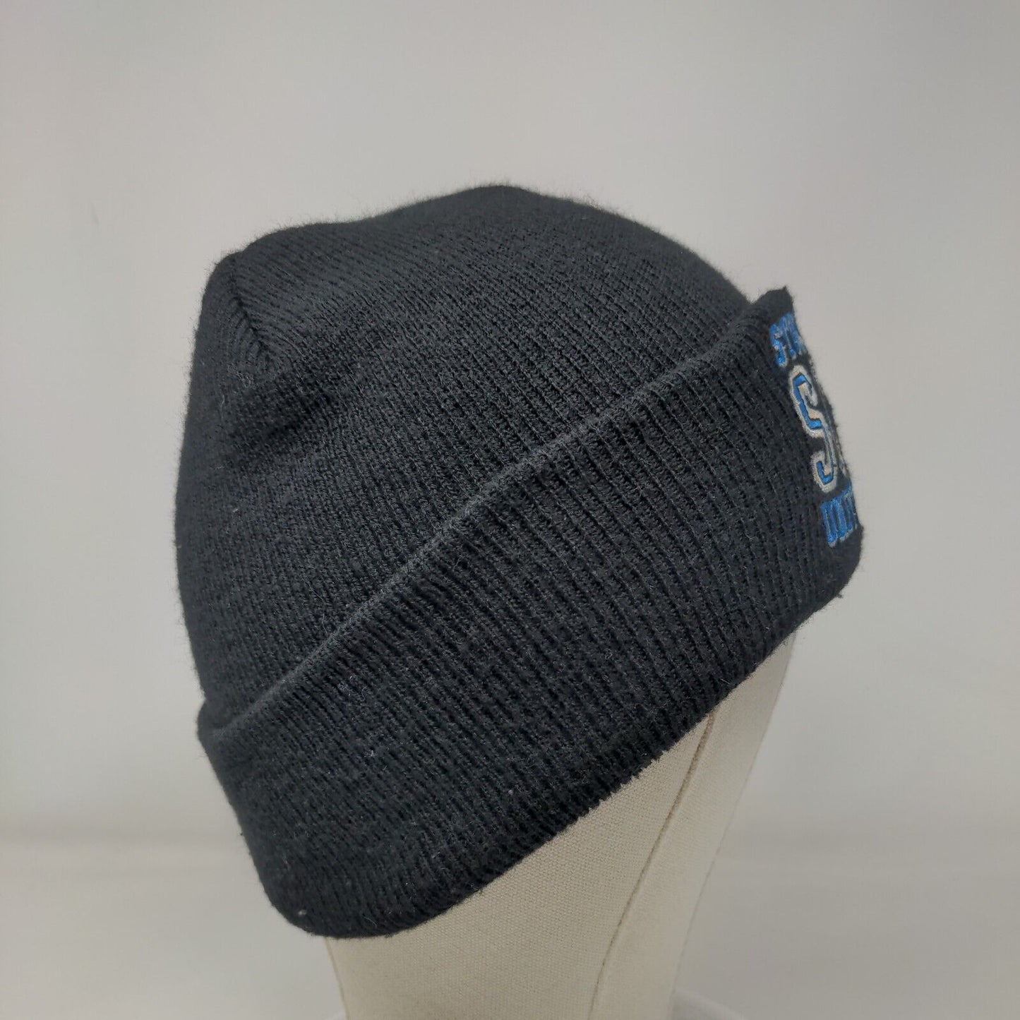 Stone Cold SCU University Beanie Hat Black OSFM Knitted Stretch Embroidered WWE