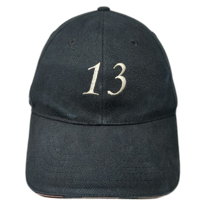 Black Baseball Cap One Size Smart Trust 13 Adjustable Slideback Hat Cotton USA