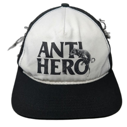 Anti Hero Trucker Hat Black Mesh Back Flat Brim Pigeon Logo Snapback Vintage