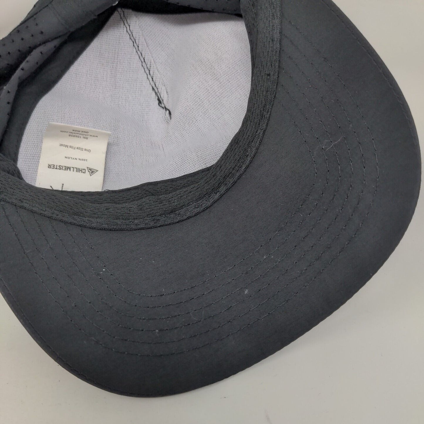 Chillmeister Snapback Hat Black OSFM Adjustable Breathable 6 Panel Nylon