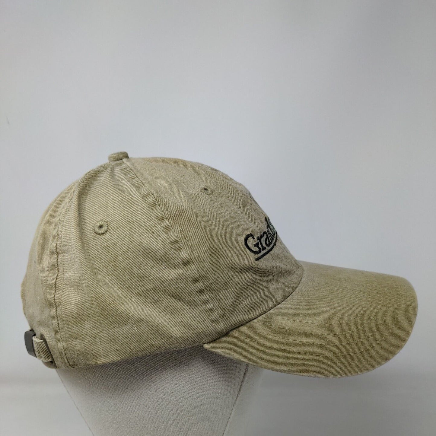GrandSouth Bank Slideback Hat Tan One Size Embroidered Cotton Deluxe