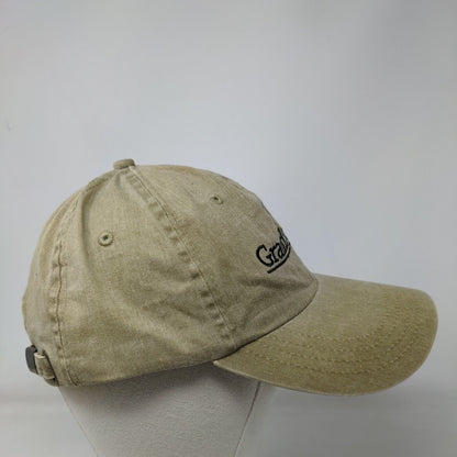 GrandSouth Bank Slideback Hat Tan One Size Embroidered Cotton Deluxe