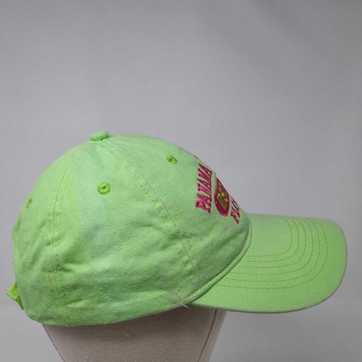 Panama City Beach Florida Strapback Hat Green One Size Adjustable