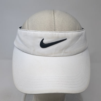 Nike Golf Strapback Sun Visor Hat White OS Adjustable Lightweight Embroidered