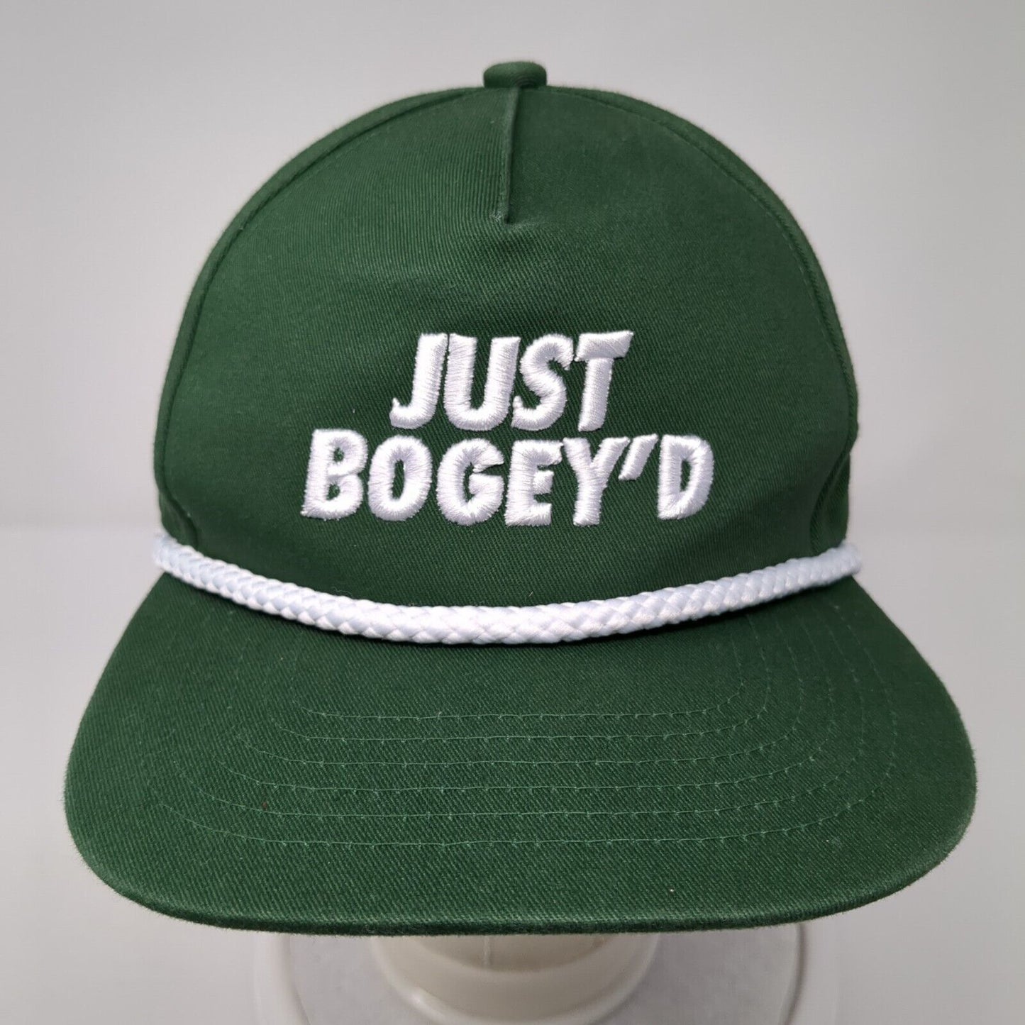 Just Bogey'd Snapback Rope Hat Green One Size Adjustable Green Goat