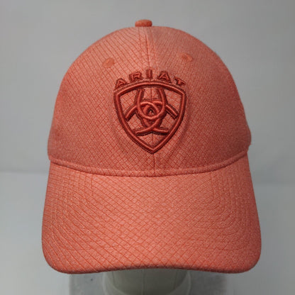 Ariat Strapback Hat Orange OSFM Adjustable Embroidered Logo Vented Holes 6 Panel