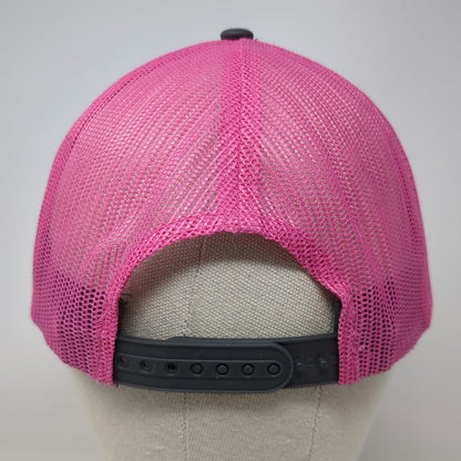 Port Authority Trucker Hat Gray Pink One Size Honda Logo Embroidered Mesh Snap