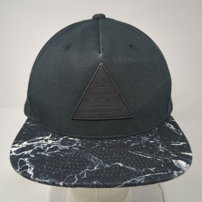 Neff Leather Patch Snapback Hat Black One Size Adjustable Vent Holes