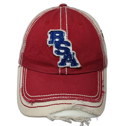 Red Boy Scouts of America BSA Baseball Cap One Size Distressed Strapback Hat