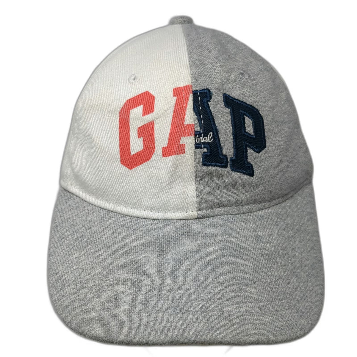 GAP Baseball Cap Gray White One Size Paris Tokyo Split Design Cotton Blend Hat
