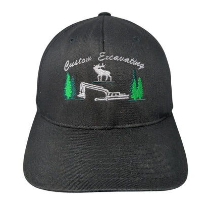 Custom Excavating 25 Years Fitted Hat Black L/XL Flexfit Port Authority