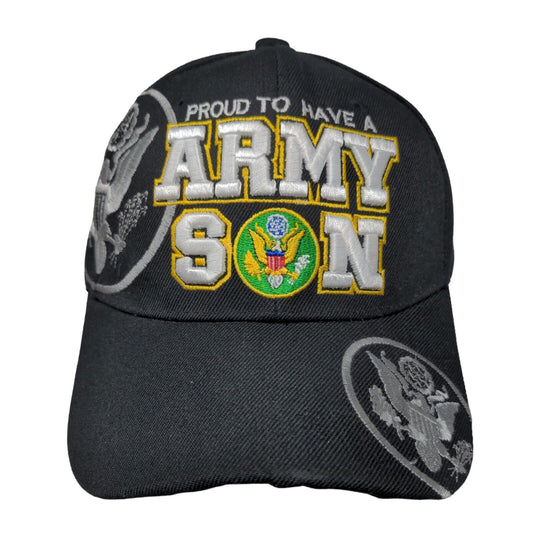 Proud To Have A Army Son Strapback Hat Black OSFA Embroidered 6 Panel Cursedi