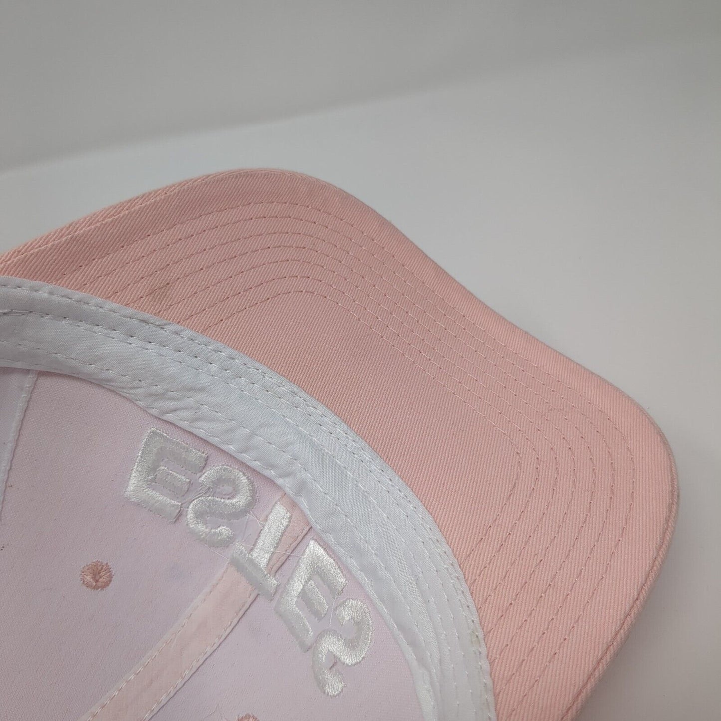Estes Snapback Mesh Back Trucker Hat Pink One Size Embroidered 6 Panel