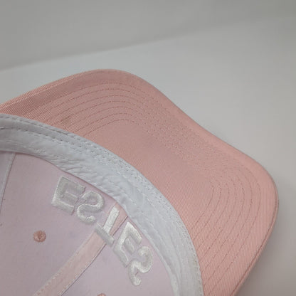 Estes Snapback Mesh Back Trucker Hat Pink One Size Embroidered 6 Panel