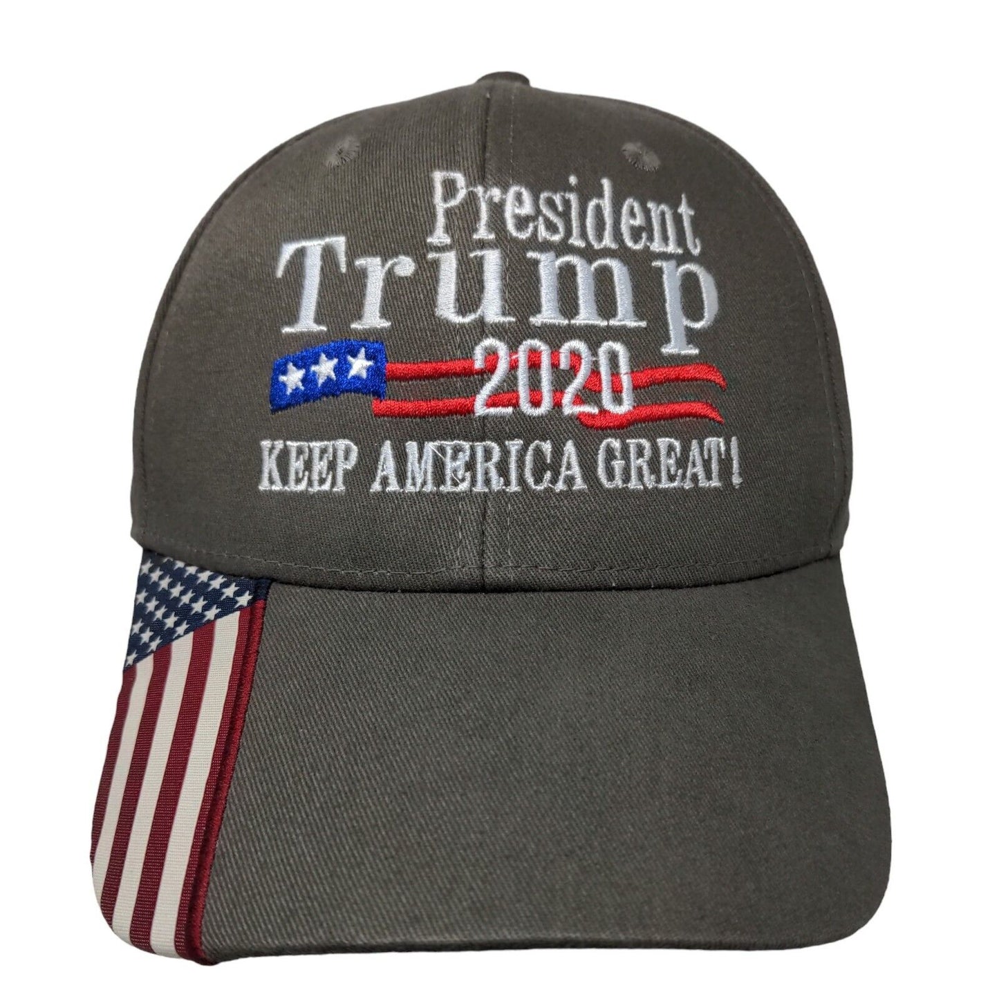 OC Sports Mens Strapback Hat Gray Size OSFM Embroidered 2020 Trump MAGA Politics