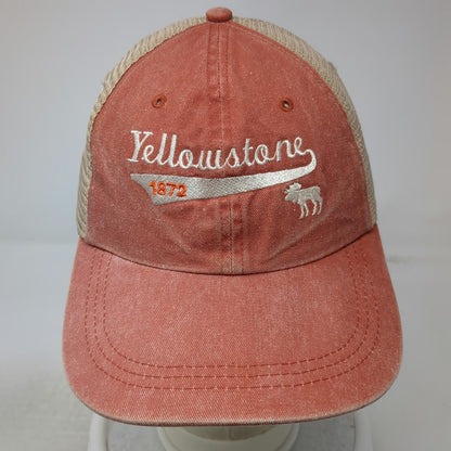 Best of Yellowstone Trucker Hat Orange One Size Mesh Moose 1872 Embroidered