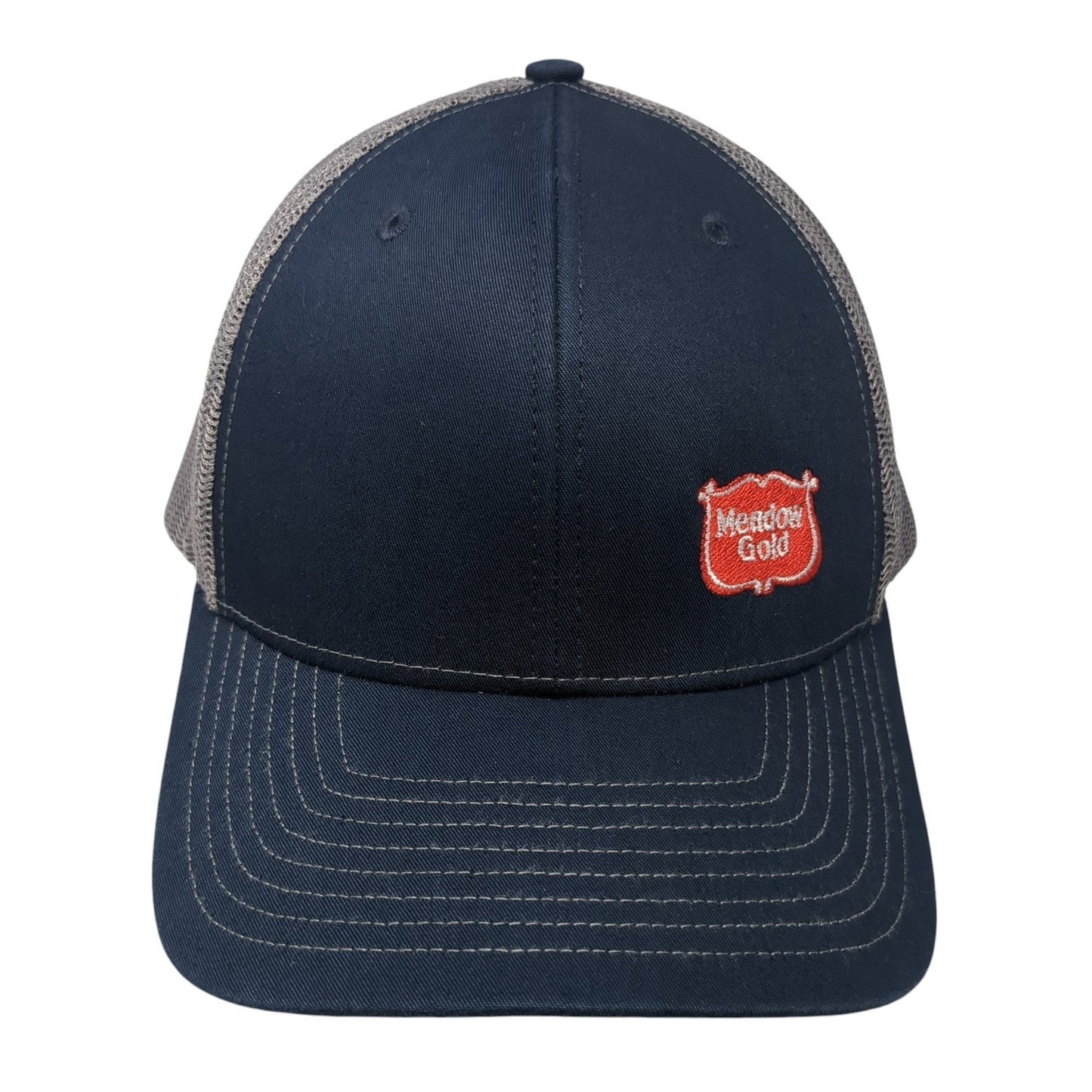 Meadow Gold Snpabck Trucker Hat Blue One Size Adjustable Mesh Back Richardson