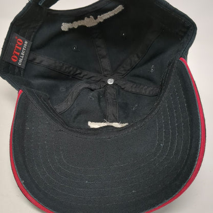 Otto Baseball Cap Black One Size Bank of Commerce Strapback Sandwich Brim Hat