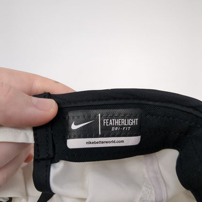 Nike Strapback Hat White One Size Black Trim Featherlight Dri-Fit
