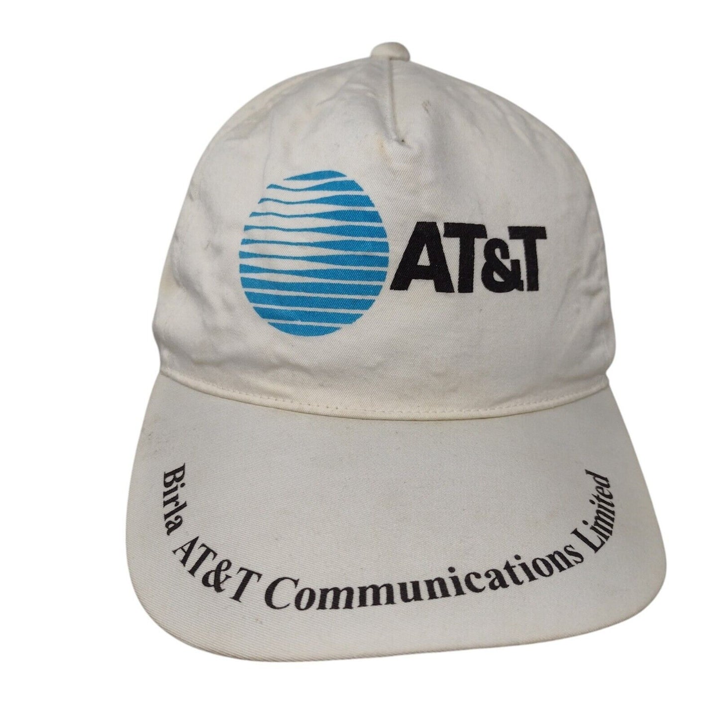 Vintage AT&T Birla Communications Snapback Trucker Hat White Graphic Logo