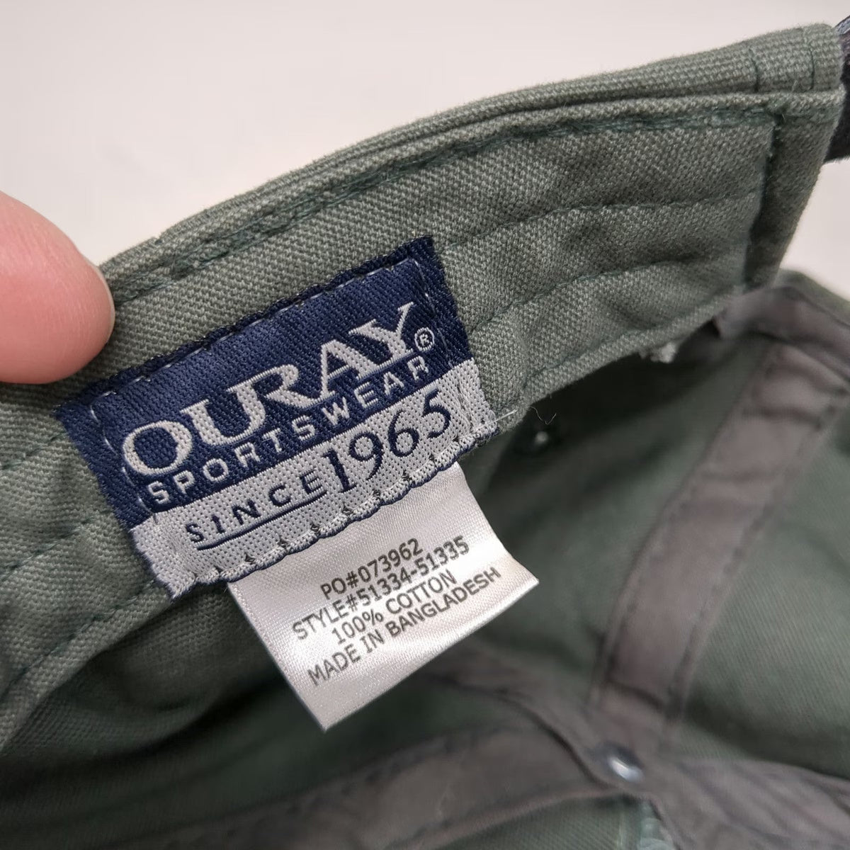 Ouray 5 Panel Green One Size Leather Patch Rope Picabo Idaho Cotton Trout Hat