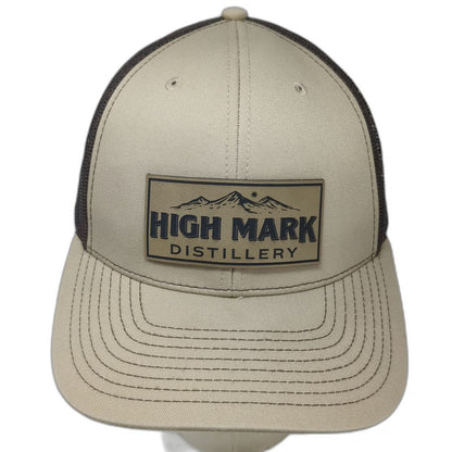 Richardson Trucker Hat Beige One Size High Mark Distillery Mountain Patch Mesh