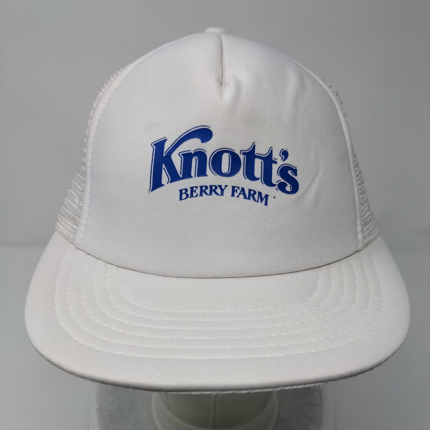 Knott's Berry Farm Snapback Trucker Hat White OSFA Mesh Back Adjustable
