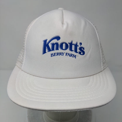 Knott's Berry Farm Snapback Trucker Hat White OSFA Mesh Back Adjustable