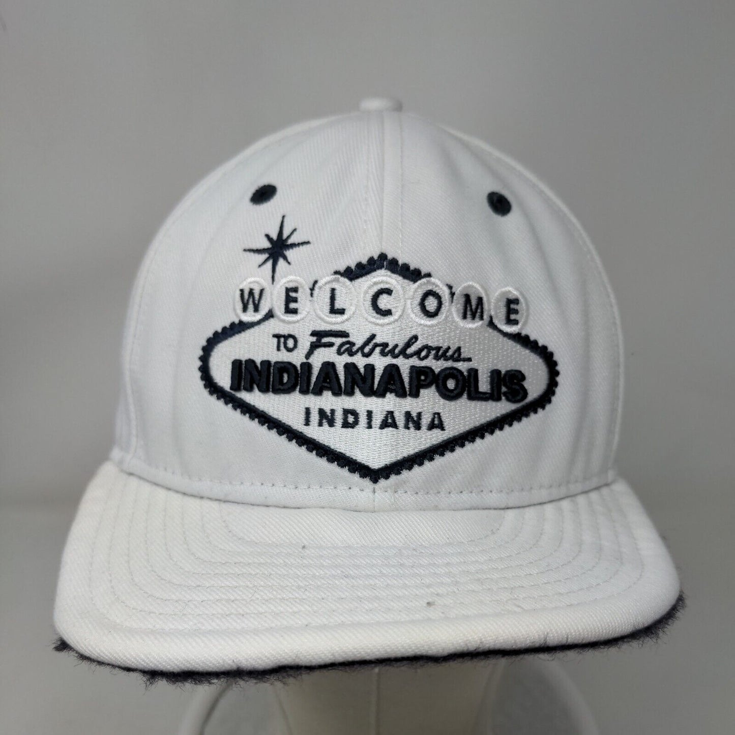 Welcome To Fabulous Indianapolis Indiana Snapback Hat White One Size New Era