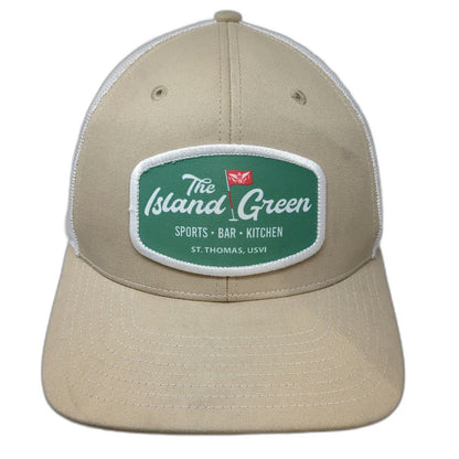 Richardson Trucker Hat Beige White Green One Size Mesh Snapback St Thomas USVI