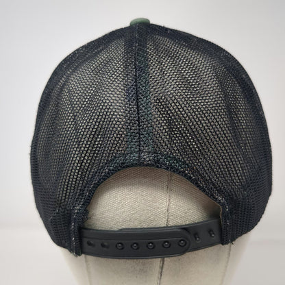 Green Trucker Hat OSFM Camo USA American Flag Patch Mesh Back Snapback Baseball