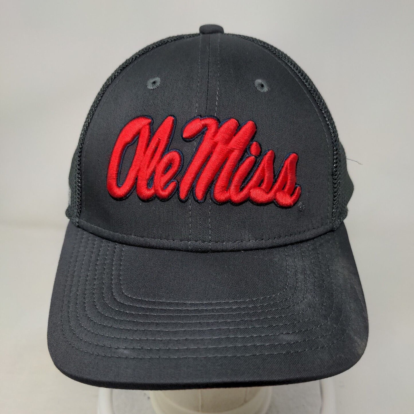 Ole Miss Rebels Fitted Mesh Back Hat Nike Legacy 91 Dri Fit Gray NCAA